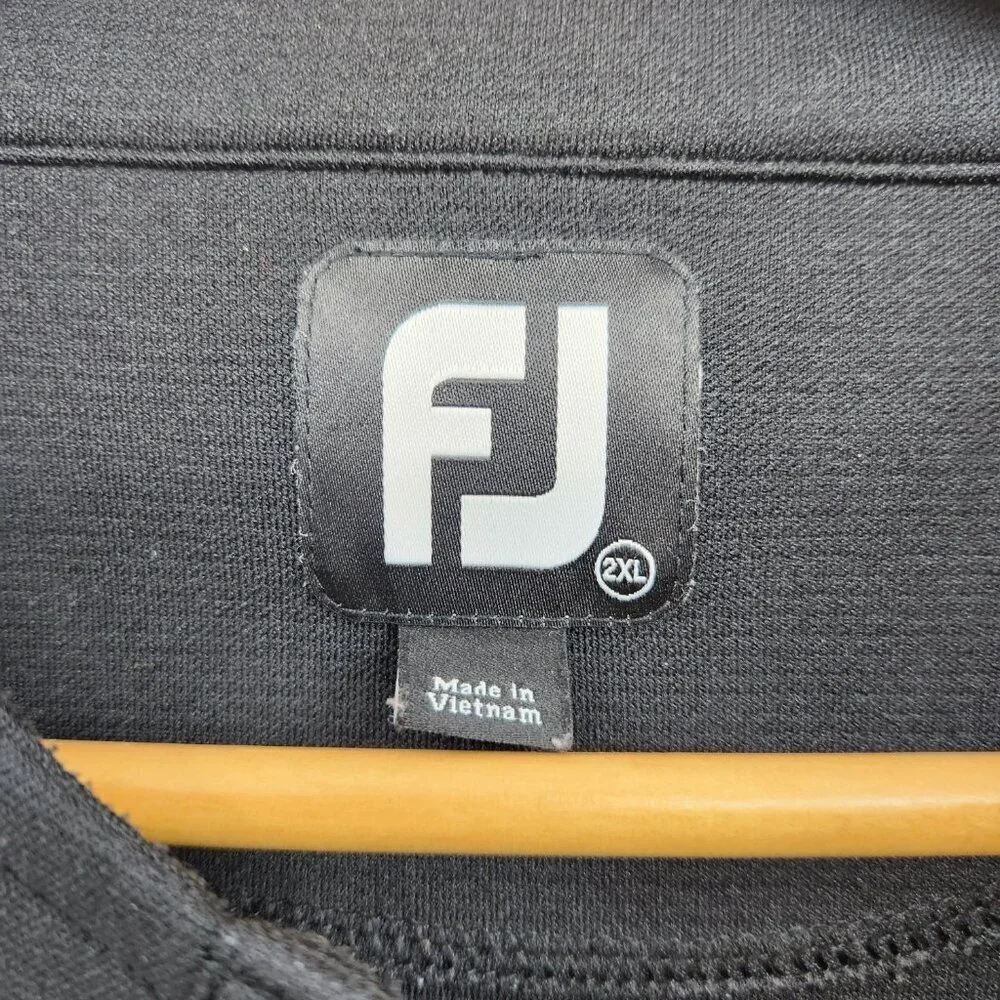 FootJoy Jacquard 1/4 Button Pullover Grey Gray Black Golf Outdoor  Men's XXL
